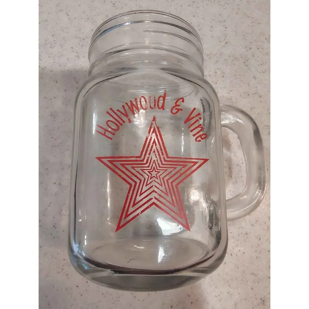 Vintage Hollywood & Vine Silverwood MI Souvenir Glasses - 4 Mid-Century Barware